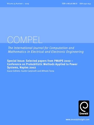 cover image of COMPEL: The International Journal for Computation and Mathematics in Electrical and Electronic Engineering, Volume 23, Issue 1